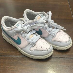 Kids White and Teal Nike Shoes
